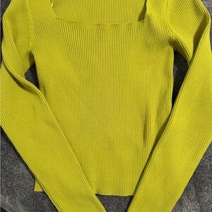 Sincerely Jules Bright Yellow Ribbed Sweater
